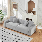 Ball & Cast 104" Modular Sectional Sofa,Comfy Loveseat Couch with 4 Pillows,Corduroy Fabric Upholstered Couches W/Deep Seat and Armrest,4 Seater Sectional Sofa for Living Room,Apartment,Gray