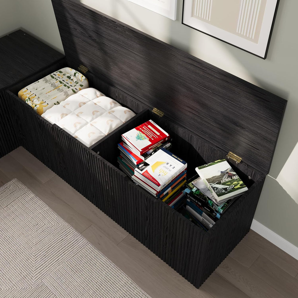 Bobve L-Shape Storage Bench with Cushion, Backless Corner Dining Bench, Kitch...