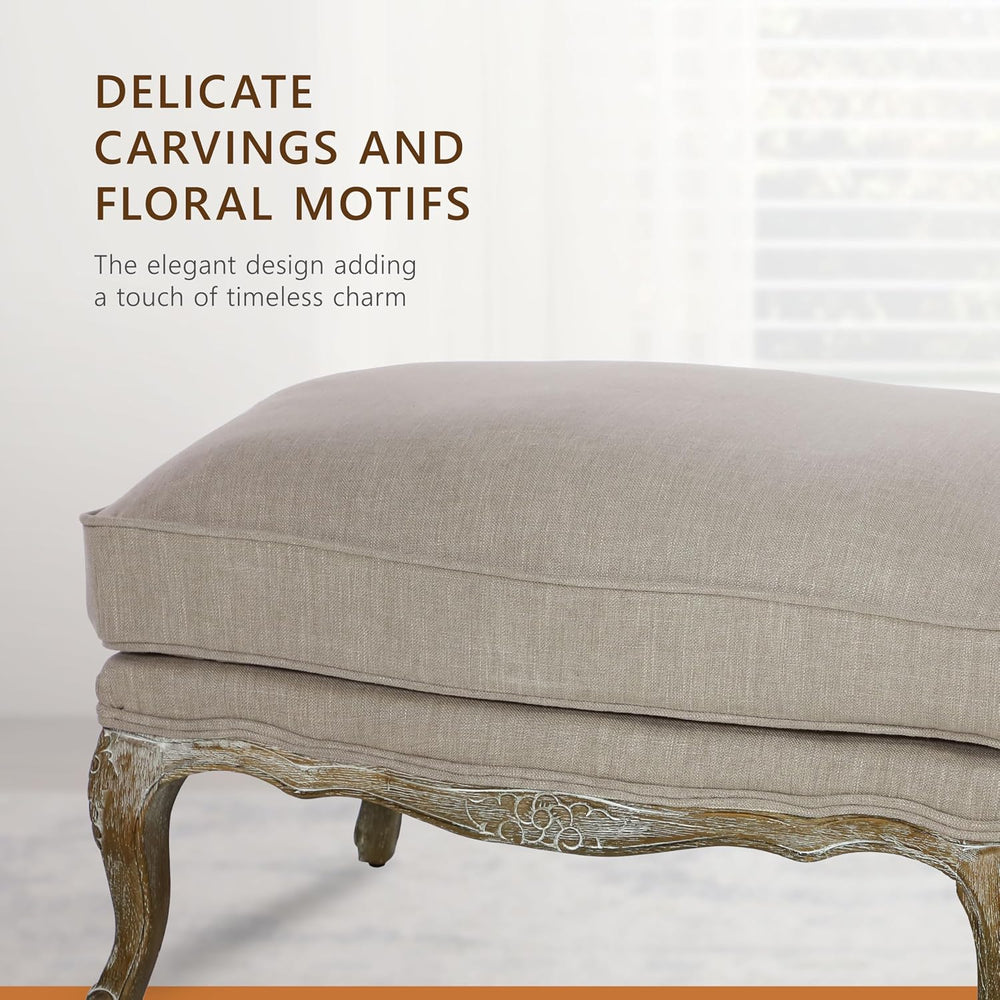 Lexicon Parlier Show Wood Ottoman - Rectangle Ottoman Pouf Foot Rest, Floral ...