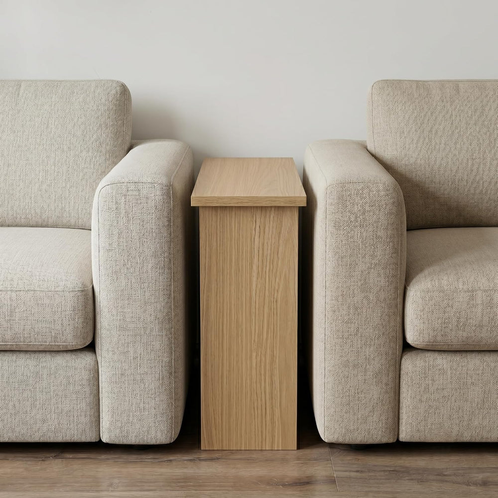Narrow Side Table for Living Room, Slim End Table for Small Spaces Between Co...