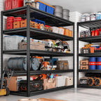REIBII 78" H Garage Shelving, 5 Tier Storage Shelves Heavy Duty, 3000LBS Industrial Shelf, Adjustable Metal Shelving for Garage, Warehouse, School, Commercial, Business, 55.2" W x 78" H x 26" D