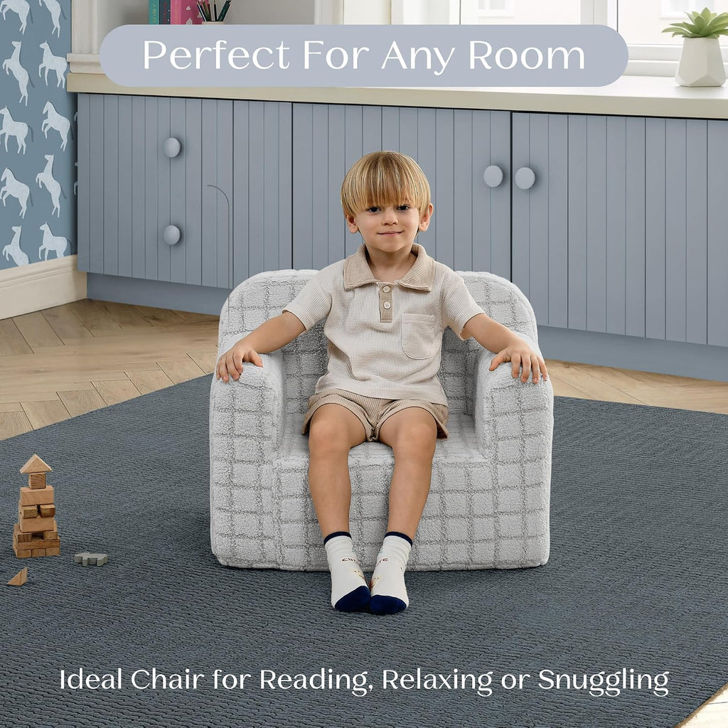 Delta Children Checkered Cozee Chair, Grey