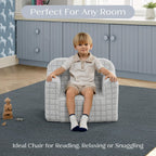 Delta Children Checkered Cozee Chair, Grey