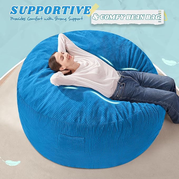 HABUTWAY 3FT Bean Bag Chair,Giant Bean Bag Chairs for Adults,Big Bean Bags wi...