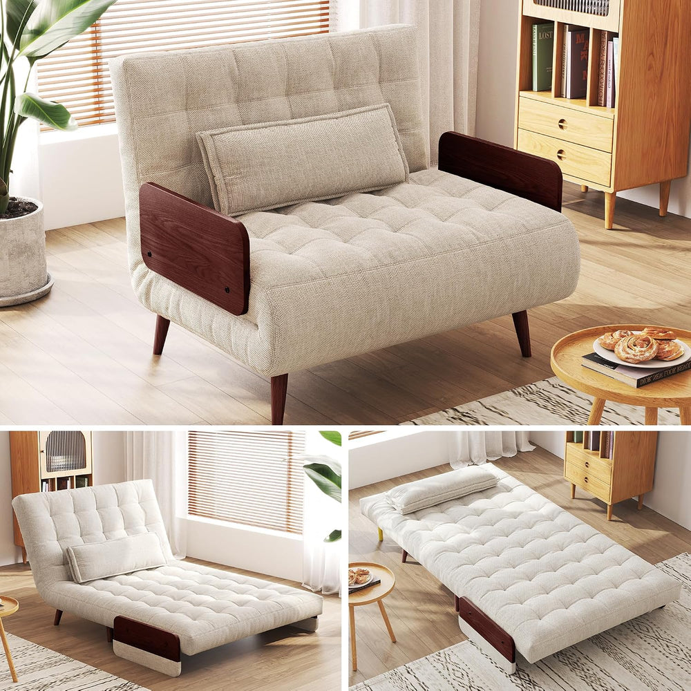 JASIWAY 3 in 1 Convertible Sleeper Chair, 37" Futon Sofa for Small Spaces