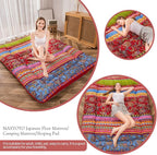 MAXYOYO Japanese Floor Mattress Futon Mattress, 4" Thicken Tatami Mat Sleeping Pad Foldable Roll Up Mat Boys Girls Dormitory Pad Kids Floor Lounger Pillow Bed, Charcoal Grey, Queen Size