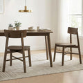 CHITA Soild Wood Dining Chairs Set of 2, Mid Century Modern Walnut Wood Kitchen Chairs with Curved Backrest, Dining Room Chair for Kitchen, Restaurant