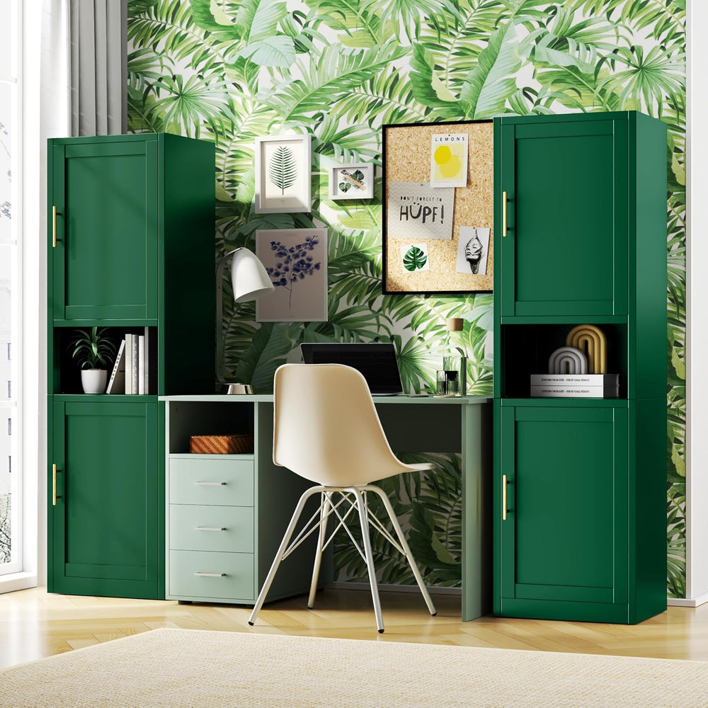 Tokawa 67" Tall Pantry Cabinet, Kitchen Metal Storage Cabinet with Breat...