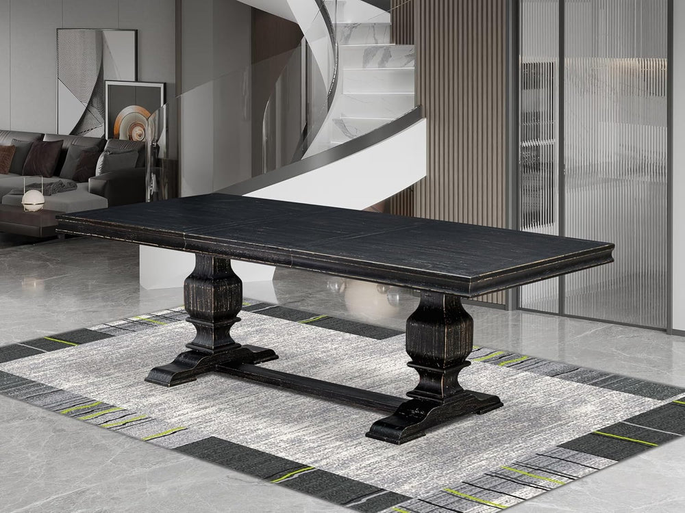 LKT-SBB-TP - A Wooden Dining Table with Removable Rectangular Tabletop - Sand...