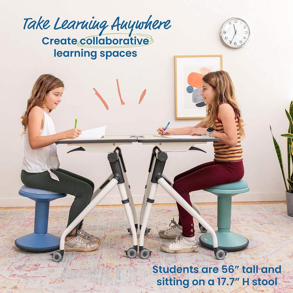 ECR4Kids Nesting Student Desk, Portable Table, Maple/Grey