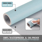 K KNODEL Small Office Leather Desk Mat, Mouse and Keyboard Pad, Computer and Laptop Mat, Desktop Protector and Cover, Writing Pad and Blotter (23.6"x13.8", Light Blue)