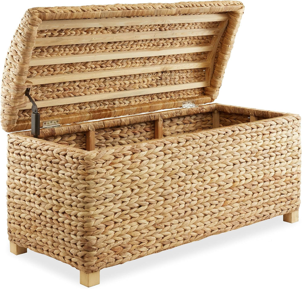 Casafield 36" Storage Trunk with Curved Lid and Safety Hinge - Natural, ...