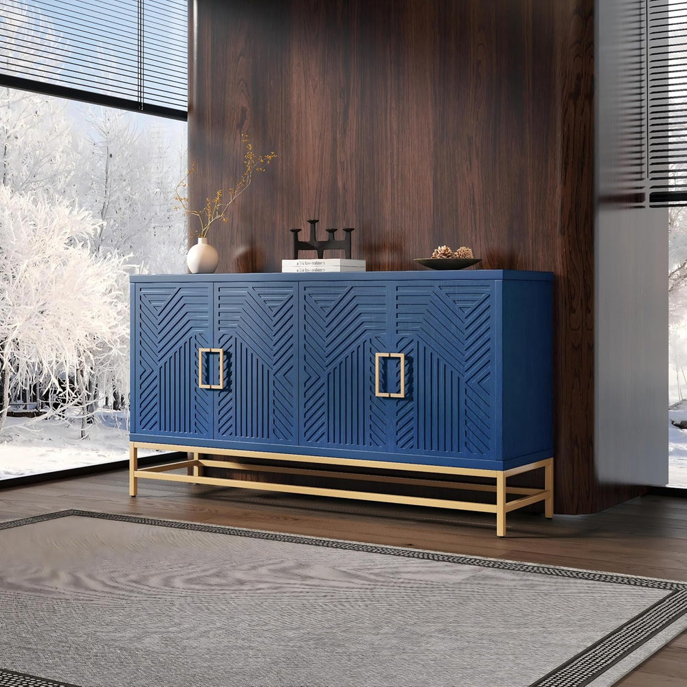Sideboard Buffet Cabinet with Storage, Modern Storage Cabinet with Adjustable...