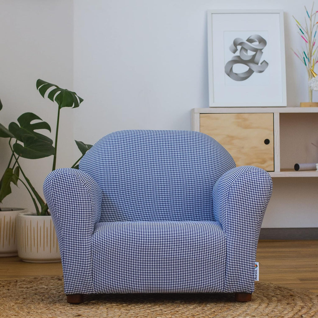 Roundy Kids Chair with Removable Cover, Soft Microsuede Upholstery, Padded Cushion, Sturdy Wooden Frame, Ergonomic Design for Ages 2-5, Easy to Clean, Ideal for Playrooms, Bedrooms & Nurseries.