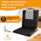 Floor Chair with Back Support 14-Position Adjustable Floor Chair Portable Ground Seating for Adults & Kids Foldable Meditation Seat with Japanese KOYO Bearings & Washable Linen Cover (Black)