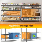 REIBII 2560LBS Storage Shelves 55.5"W Metal Shelving Unit 4 Tier Wire Shelving Commercial Adjustable Garage Shelving Heavy Duty for Storage Rack for Pantry, Garage, Kitchen, 55.5"W x 18"D x 55.5"H