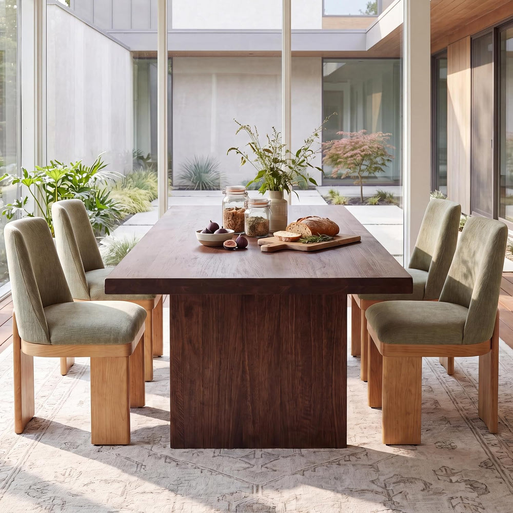 RIVOVA Upholstered Dining Chairs Set of 4, Modern Wooden Dining Room Chair Li...