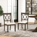 Roundhill Furniture Windvale Fabric Upholstered Dining Chair, Set of 2, Espresso