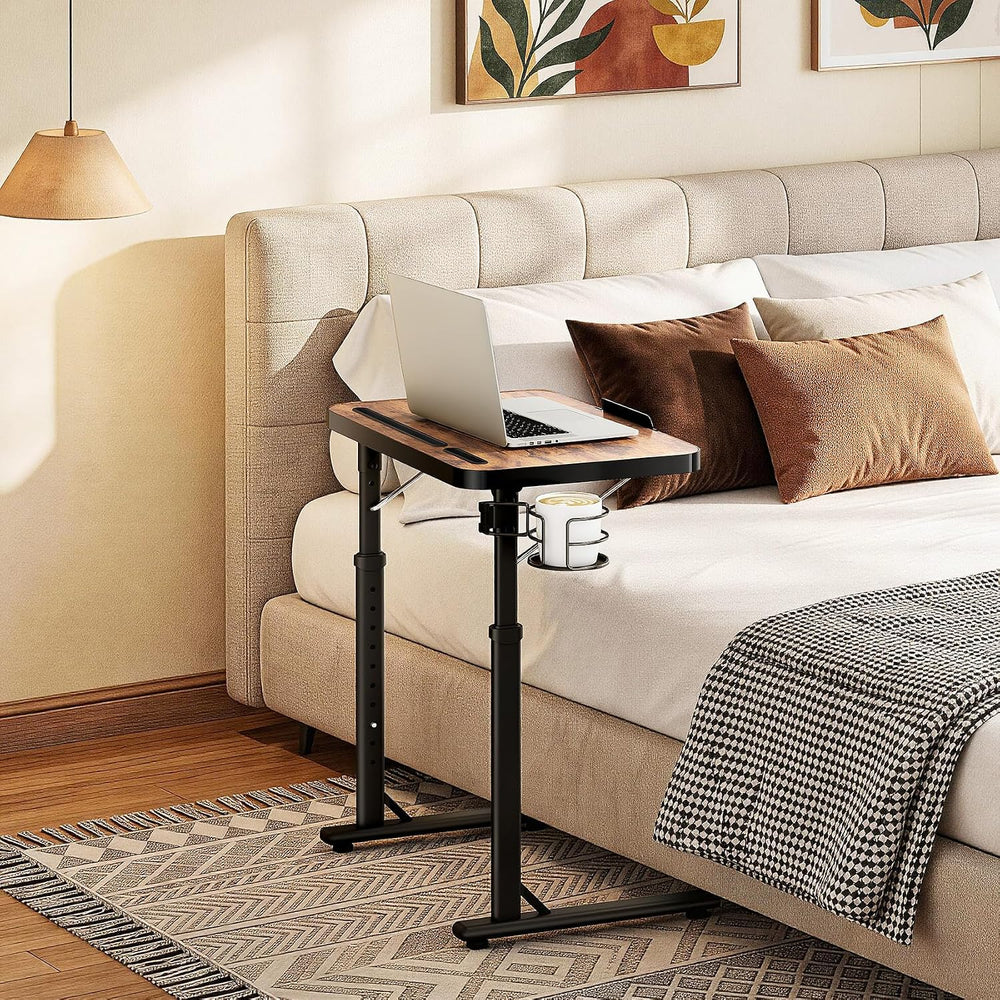 Kitstorack Large Adjustable TV Tray Table with Tilting Tabletop for Couch | D...