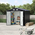 6x8 FT Metal Storage Sheds Outdoor, MetalTool Shed with Lockable Door, MetalYard Sheds Garden Shed Kit, Metal UtilitySheds Buildings with Air Vent for Backyard Garden Patio Lawn
