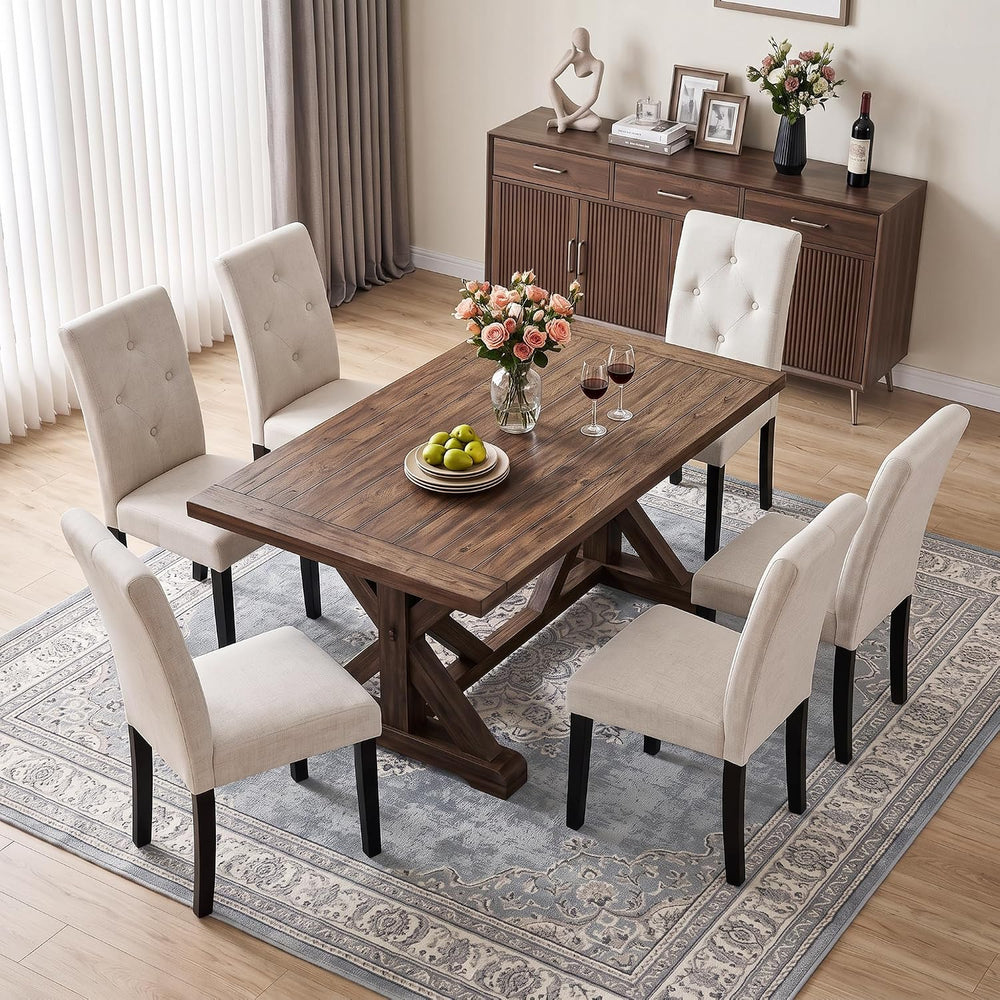 VECELO Upholstered Dining Chairs Set of 6, Modern Accent Parsons with Comfort...