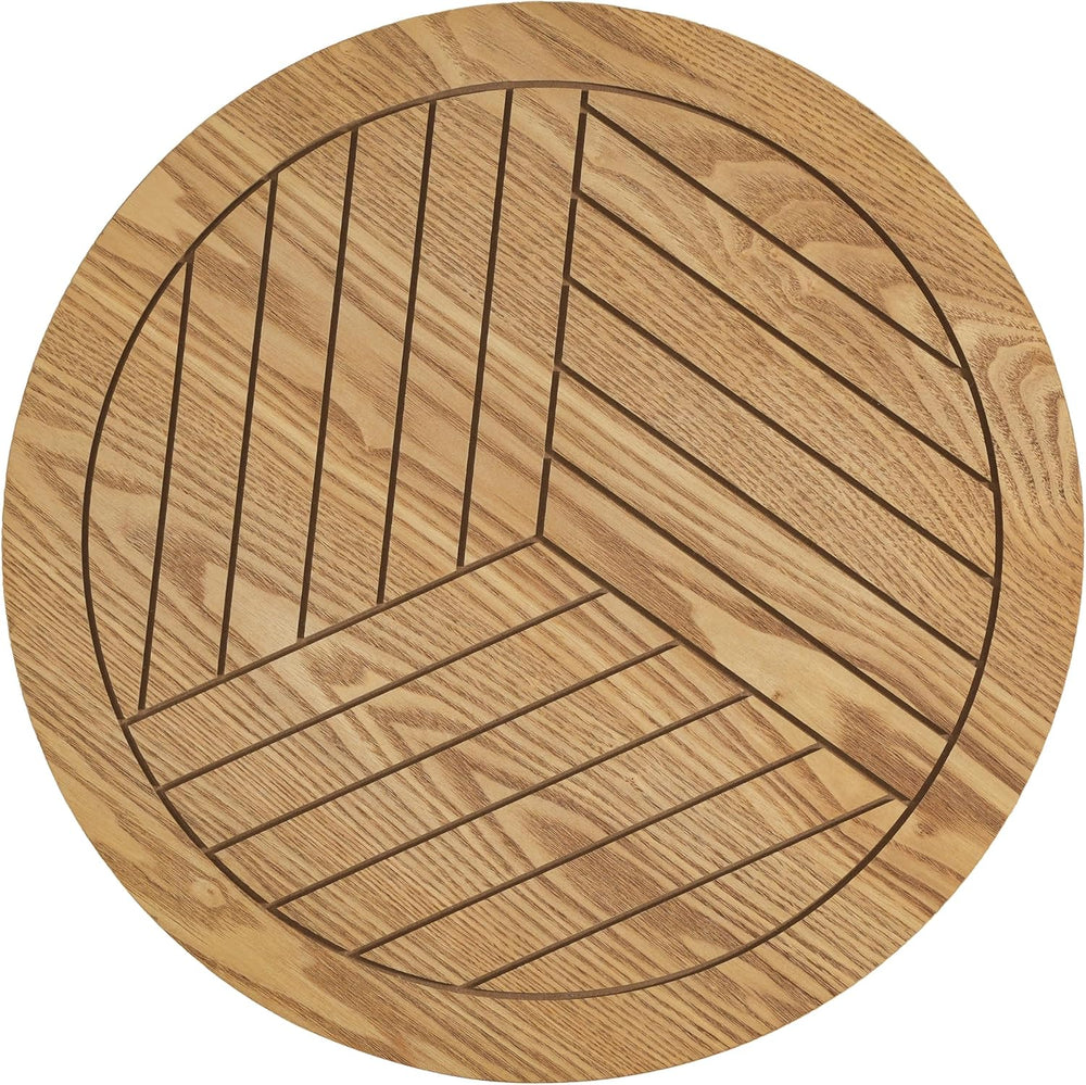 Christopher Knight Home Isele Wood Accent Table with Round Slatted Top Design...