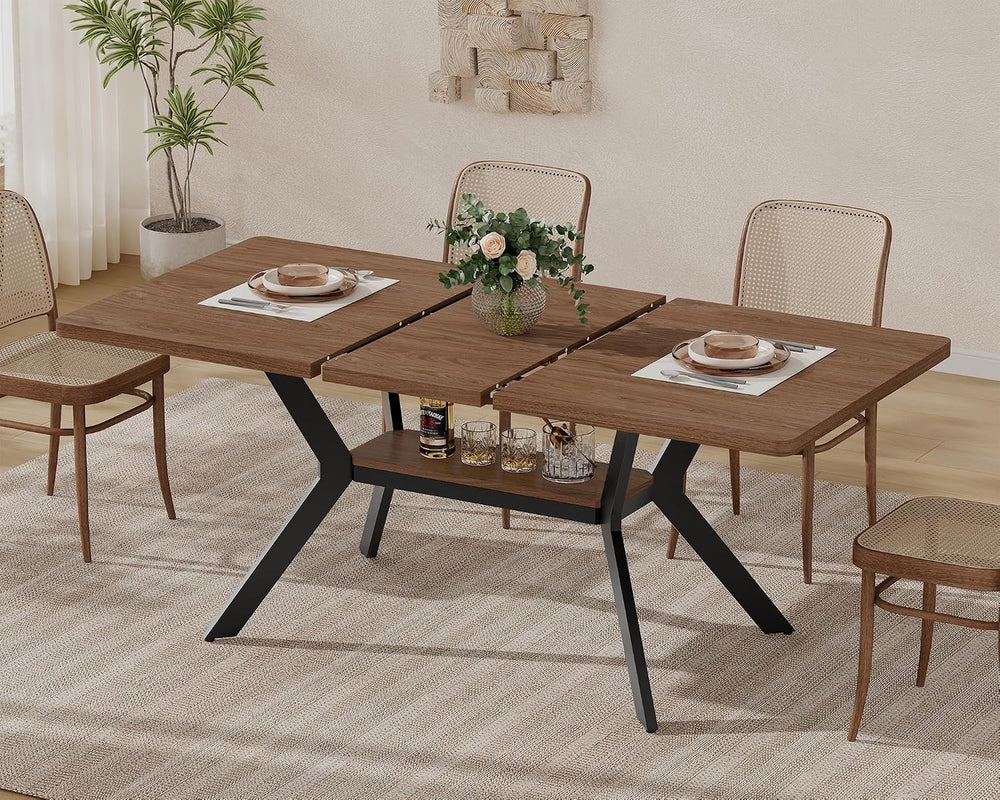 MECHYIN 55"-71" Extendable Dining Table for 4-8 with Built-in Flip ...