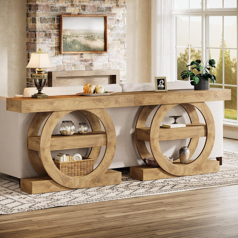 Tribesigns 41-Inch Entryway Table with Storage, 3-Tier Farmhouse Console Tabl...