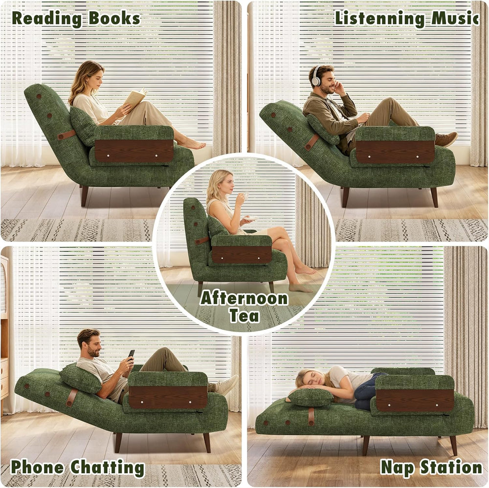 JASIWAY 28" Convertible Sleeper Sofa Chair for Adults, Chenille Futon Chair