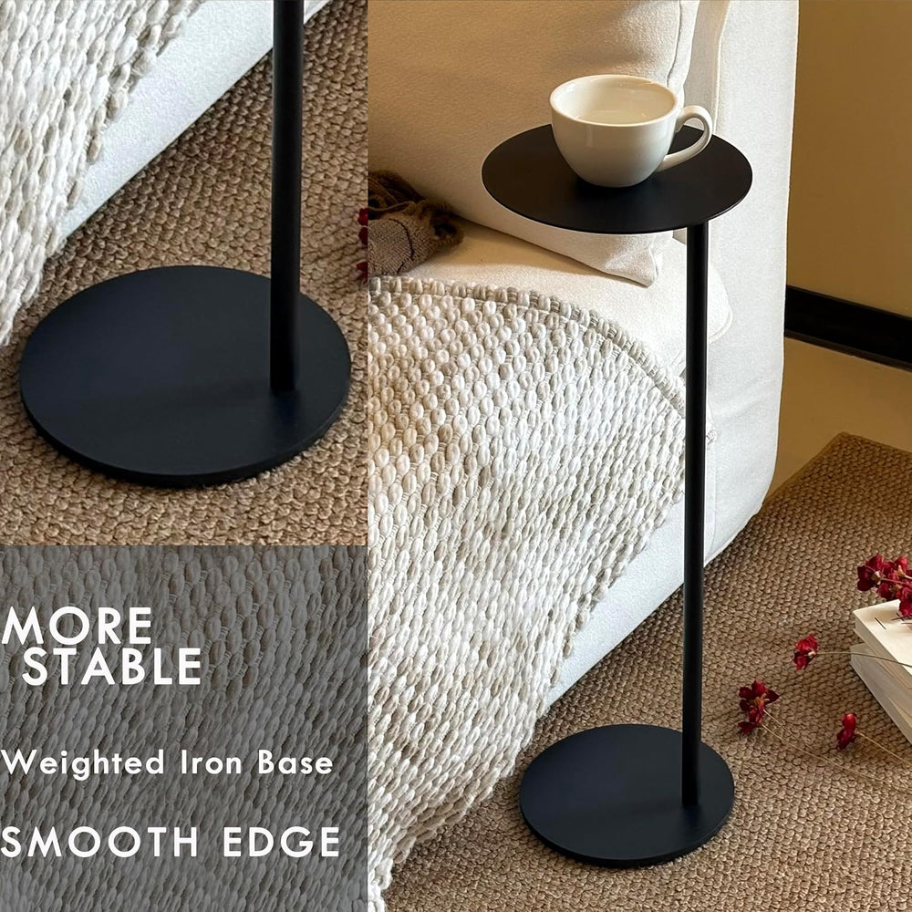 Premium Round Mini Side Table, C Shaped End Table, Drink Table, Small Pedesta...