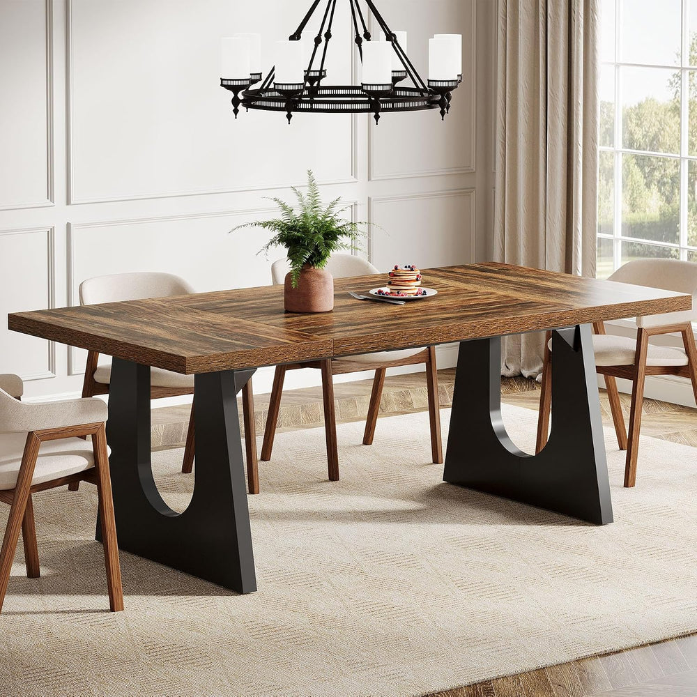 Tribesigns 70.86" Rectangular Dining Table for 6-8 (Dark Brown) | Rustic...