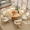 Kitchen Dining Chairs Set of 6 Modern Soft Linen Farmhouse Dining Room Chairs, Beige/Original