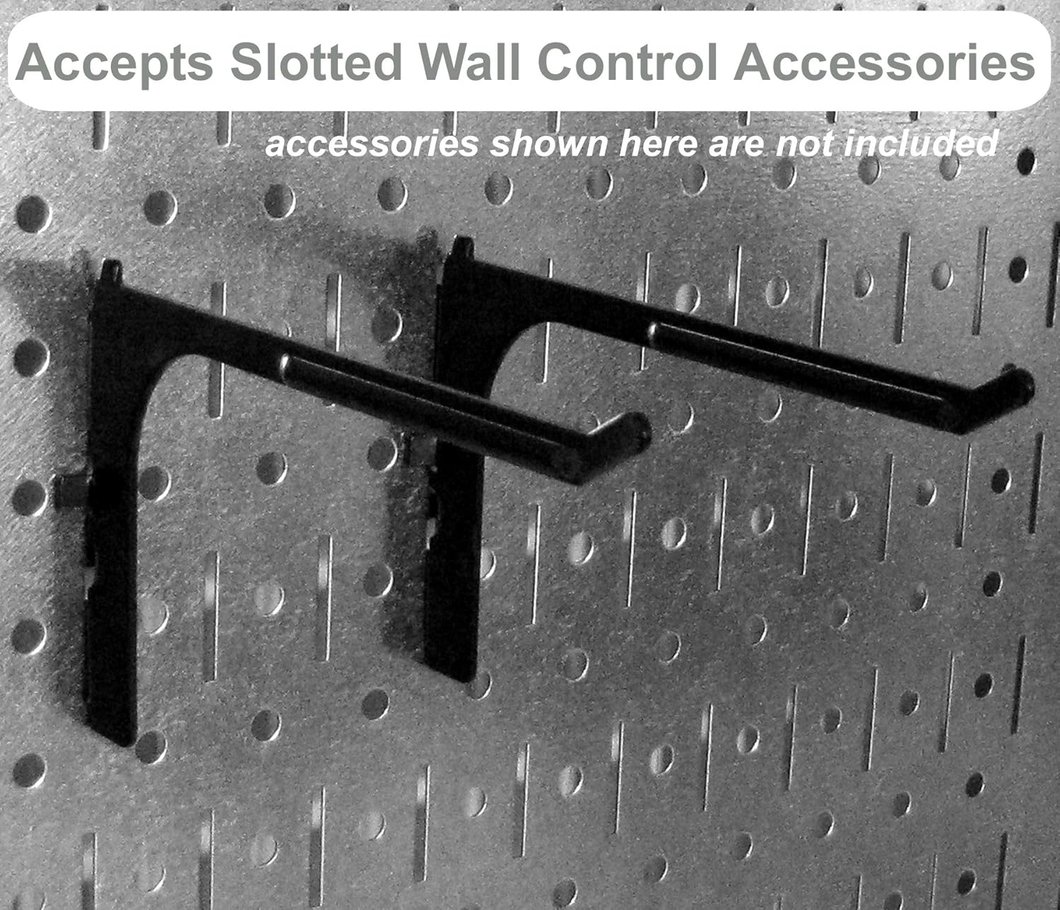 Wall Control 4 ft Metal Pegboard Standard Tool Storage Kit with Yellow Toolboard and Black Accessories