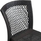 Merax Outdoor Dining Chairs Set of 2,Stackable Chairs with UV-Resistant PE Rattan and Steel Frame for Patio,Garden,Balcony,Supports 400lbs,Brown Multi