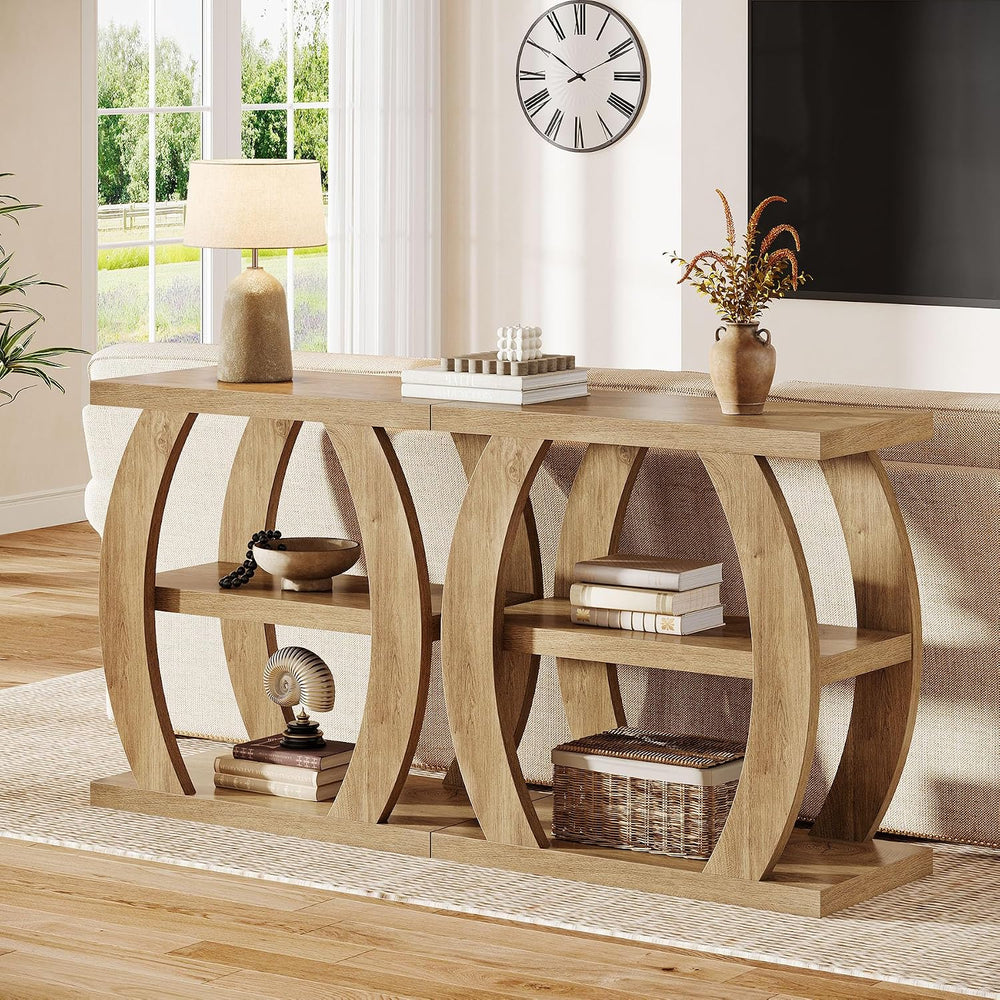 Tribesigns End Table for Living Room, 3-Tier Narrow Side Table with Storage, ...