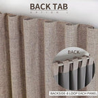 Joydeco 100% Total Blackout Curtains Custom Size for Bedroom Living Room Darkening Long Textured Drapes Thermal Insulated Back & Tab Rod Pocket 1 Panel(Linen,Custom Size)