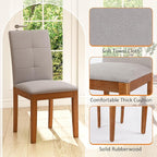 DAGONHIL Dining Chairs Set of 6, Modern Upholstered Fabric Dining Room Chairs, Armless Kitchen Chairs with Wood Legs and Padded Seat for Living Room, Bedroom, Kitchen (Grey)