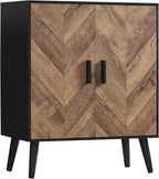 Storage Cabinet with Adjustable Shelf & Doors, Sideboard Buffet Cabinet with Storage, for Dining Room, Living Room, Entryway, Black