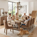 HNY Modern Dining Chairs Set of 6 with Comfortable Back Support, Farmhouse Soft Velvet Upholstered Kitchen Dining Room Chairs with Solid Wood Legs, Armless Accent Side Chairs for Living Room, Khaki