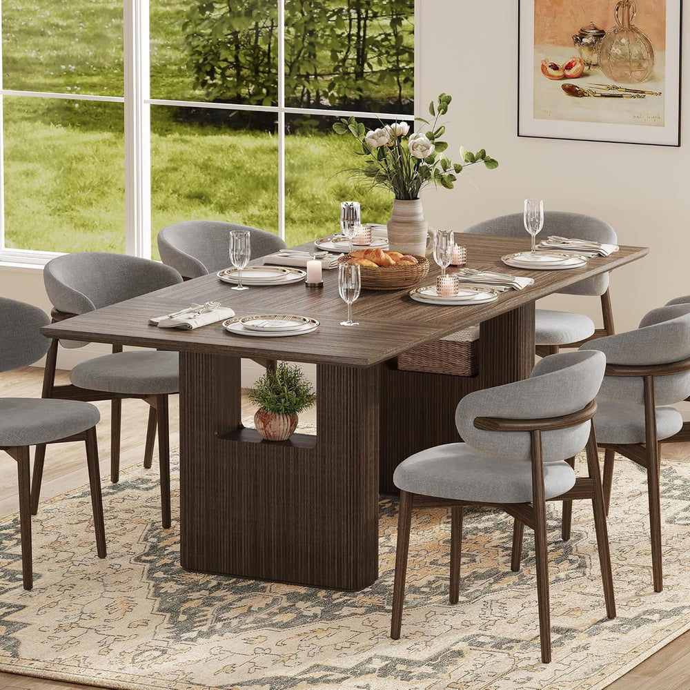 78.5 Inch Dining Table for 4-10 People, Long Large Kitchen Table with Wood St...