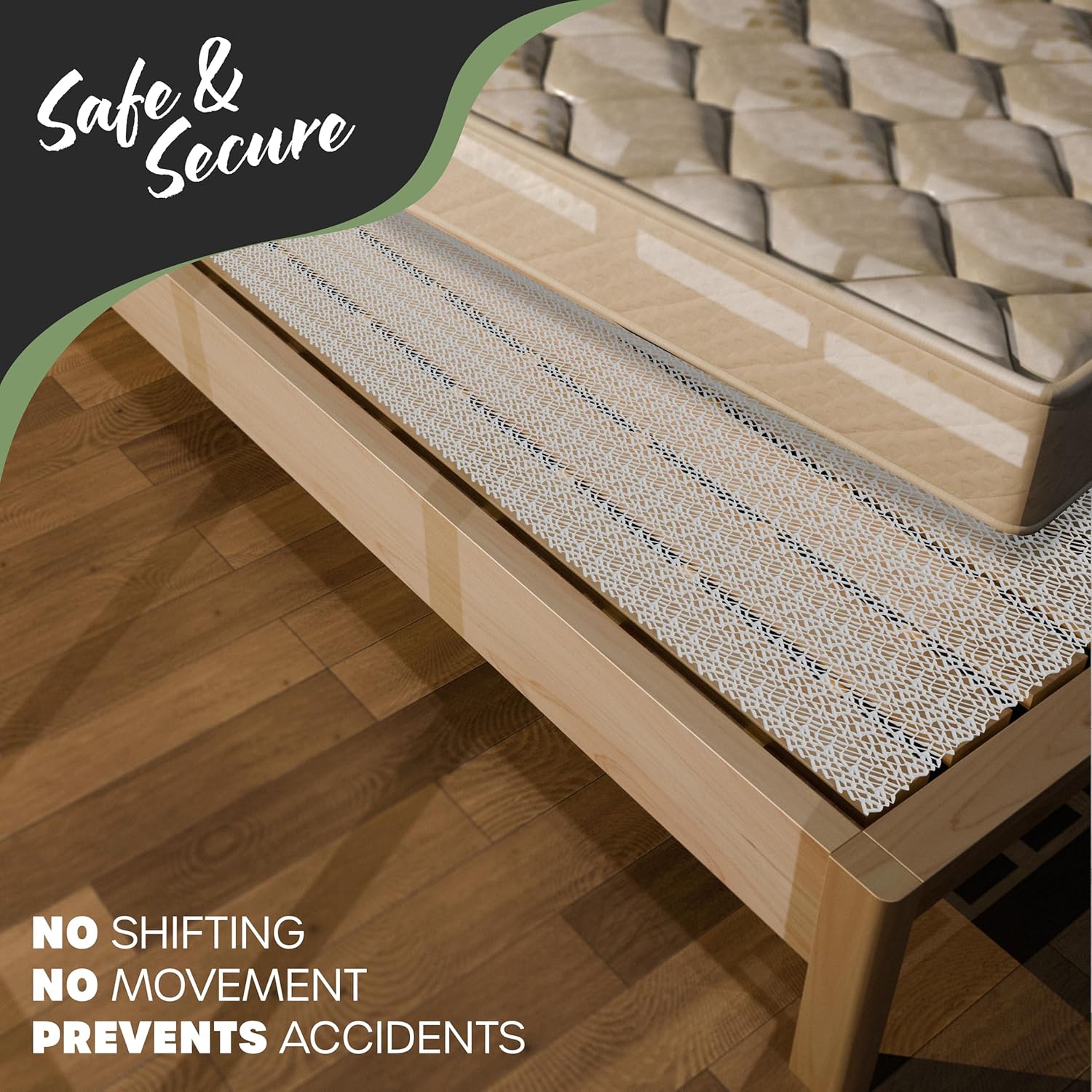Nevlers 72" x 54" Queen Size Open-Weave Non Slip Mattress Gripper Pad | PVC Foam Non Slip Pad to Keep Bed from Sliding & Movement | Reversible Non-adhesive 6 Ft x 4.5 Ft Mattress Slide Stopper