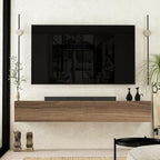 Atelier Mobili Floating TV Stand - Wall Mounted TV Stand for 75 Inch TV - Floating TV Shelf - Modern TV Stands for Living Room - Sleek Entertainment Center Design (Walnut, 2 Doors)
