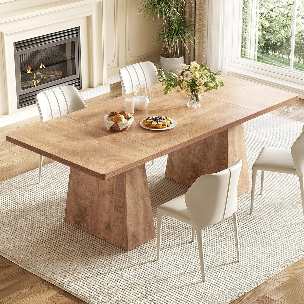LITTLE TREE Dining Table for 6 People, Wooden Table, Rectangle Furniture with...