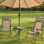 Yaheetech 26in Rocking Chair Outdoor Zero Gravity Folding Chairs Rocking Chairs Foldable Outdoor Reclining Lounge Chair for Outside Lawn with Cupholder/Pillow Ergonomic Design for Rest, Beige