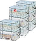 80L Clear Large Storage Bag, Clothes Storage Containers for Organizing Closet, Bedroom, Underbed, Comforters, Clothing, Blankets, Pillow, Foldable Organizer with Sturdy Handle and Zippers (8)