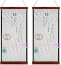 2 Pcs Earring Storage Rack Wall Mounted, Display Hanging Jewelry Storage Rack with 40 S-Shaped Black Hooks for Stud Earrings and Necklace Holders, Gift for Women