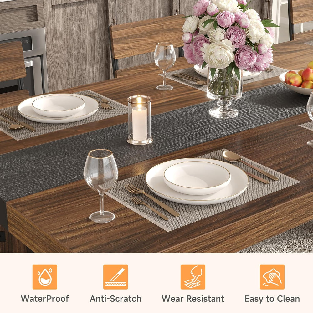 knoworld Rectangular Industrial Dining Room Table for 8 People, 71" Long...