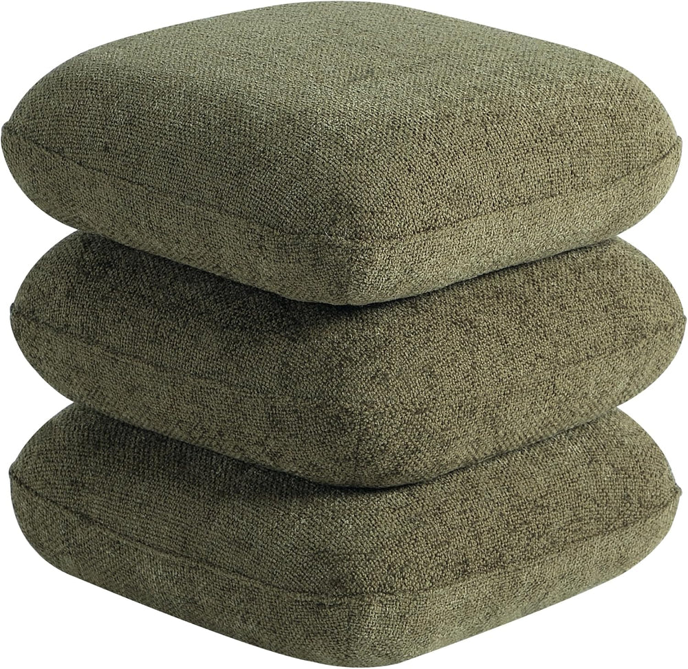 Get Set Style 360° Swivel Linen Ottoman, Modern Upholstered Foot Stool, Multi...