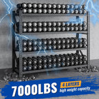 78.8" W Storage Shelves 7000lbs Garage Metal Shelving Heavy Duty Garage Shelves Adjustable Storage Shelves for Industrial, Factory, (78.8" W X 24" D X 78.8" H)
