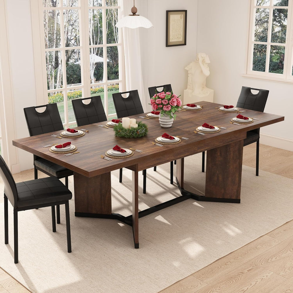 86 in Extendable Dining Table for 6 8 10 People,59"-86" Farmhouse R...